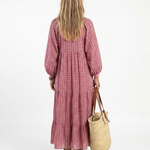 Arlette | Geometric Print Long Sleeve Midi Dress