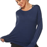 Long Sleeve Open Back Workout Tops from Nadorine (Us Only)