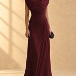 Naira | Draped cowl-neck maxi dress