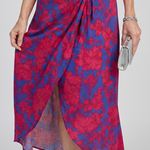 Priya | Short Sleeve Floral Wrap Midi Dress