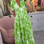 Summer | Floral Print V-neck Pocket Dress