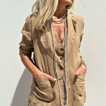 Nadorine Casual Slim Fit Lapel Blazers Long Sleeve Work Office Jacket
