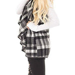Margovil Lush Sleeveless Plaid Jacket Vest with Pockets
