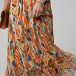 Quill | Spaghetti Strap Abstract Print Midi Dress
