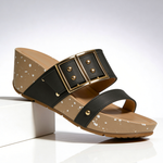 Odette Double Buckle Wedges