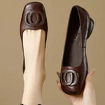 Marielle – Square-Toe Leather Ballet Flats