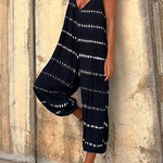 Margovil V Neck Stripes Tie Dye Cropped Cami Romper