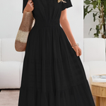 Chloe Evans | Tiered Flutter-Sleeve Maxi Dress For Women