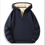 KZZ Men's Casual Pullover Sweatshirt, Half-Zip with Thickened Quarter-Zip, Fleece Lining