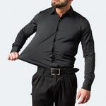 KZZ Men's Long Sleeve Dress Shirt Modern Slim Fit