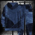 KZZ Men's Fall Winter Hooded Sweatshirt & Pants Set