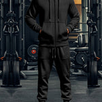 KZZ Men’s Fleece Zip Hoodie & Jogger Sets