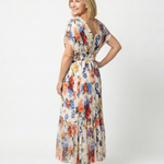 Savannah | Short Sleeve Pleated Floral Midi Dress