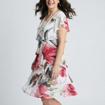 Keoni | Soft Petal Layered Knee Length Dress