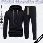KZZ Men's Drawstring Up Hoodie & Joggers French Terry Set