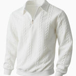 KZZ Men's Fall Winter Outfits  Polo Neck Long Sleeve Sweatshirt for Daliy Wear