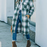 Plaid Flannel Long Shacket Jacket Coat