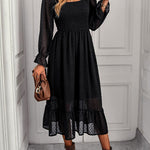 Square Neck Elegant Casual Vacation Dress