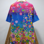 Original Printing V-Neck Short Sleeve Mini Dress