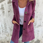 Justina | Long Sleeve Button Coat with Pockets