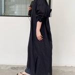 Solid Color Loose Shirt Dress