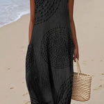 Ashly | Robe longue sans manches avec design texturé