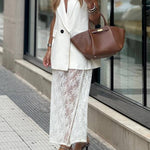 White Lace Wide-Leg Maxi Dress