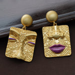 Asymmetric Embossed Earrings Accessories