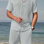 KZZ Men's Textured Knit Two-Piece Set