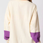Halloween Letter Sequined Colorblock Sweatshirt Casual Top