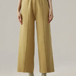 Ninth Pants Wide Leg Solid Color Pants Trousers
