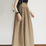 Original Solid Color Pleats Suspender Dress