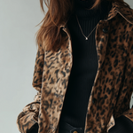 Vintage Leopard Print Eco-suede Jacket