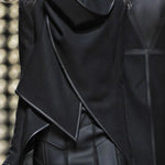 Original Asymmetric Split-Joint High-Neck Woolen Coat
