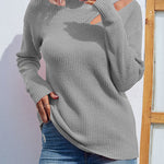 Solid Color Half Turtleneck Knit Top