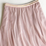 Solid Color Loose Elastic-Waist Mesh Skirt