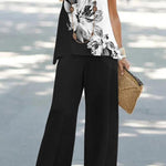 Casual Summer Sleeveless T-Shirt Trousers Two-Piece Set