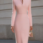 Elegant Pink Sculpted Dress