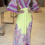 Stand Out and Shine Palace Style Print Bell Sleeve Backless Vacation Maxi Dress