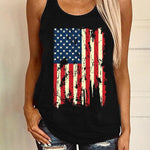 Independence Day Sleeveless Casual American Flag Tank Tops Loose Cute Printed Workout Sports Athletic T Shirts