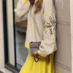 Striped/Sequined Sweater