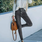 Nadorine Ankle-length Skinny Jeans with Pockets