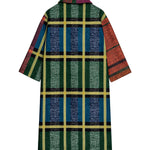 Loose Three-Quarter Sleeves Contrast Color Plaid Split-Joint Lapel Outerwear Windbreakers Woolen Coat