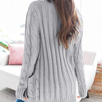 Plain Twist Button Cardigan Sweater