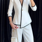 Fashion Contrast V-Neck Jacket