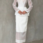 Perfectly Shaped Organza High Rise Side Zipper Pencil Midi Skirt
