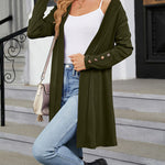 Lightweight Open Front Cardigans Long Sleeve Casual Soft Drape Knit Cardigan