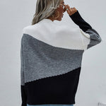 Drop Shoulders Color Block Sweater
