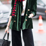 Casual Street Pocket Buttons Velvet Turn-back Collar Outerwear(4 Colors)