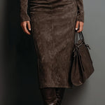 Yvonne | Suede Long Sleeve Midi